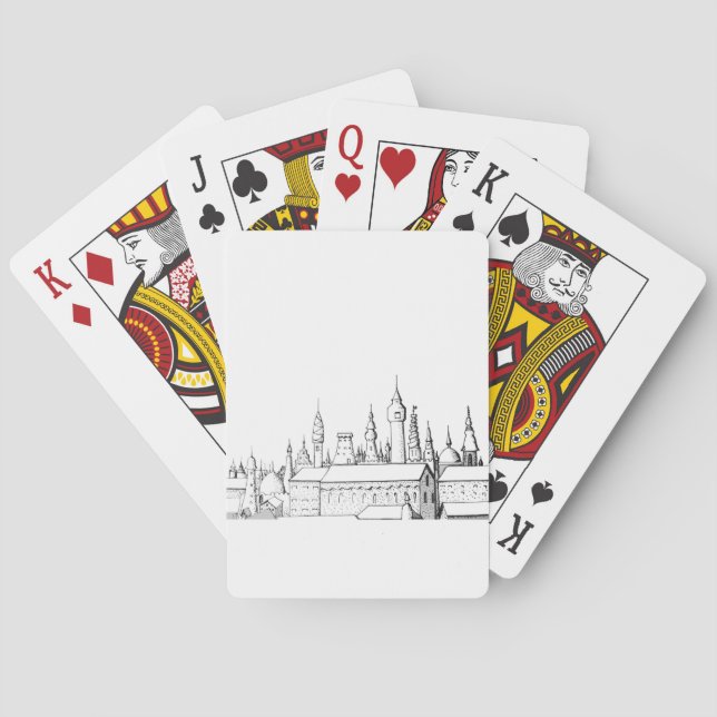 fabulous city . artwork . black and white poker cards (Back)