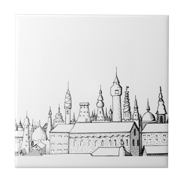 fabulous city . artwork . black and white tile (Front)