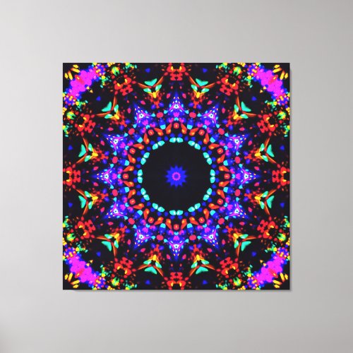 Fabulous Colorful Kaleidoscope Twelve Rays Canvas Print