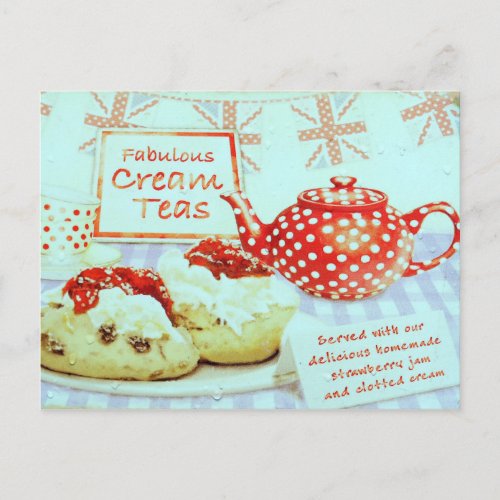 Fabulous cream teas postcard