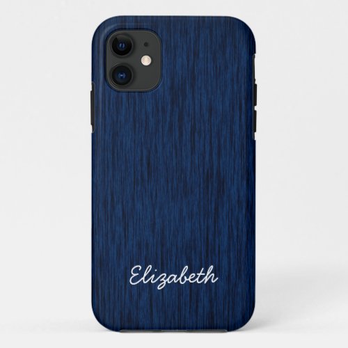 Fabulous Dark Blue Wood iPhone 11 Case