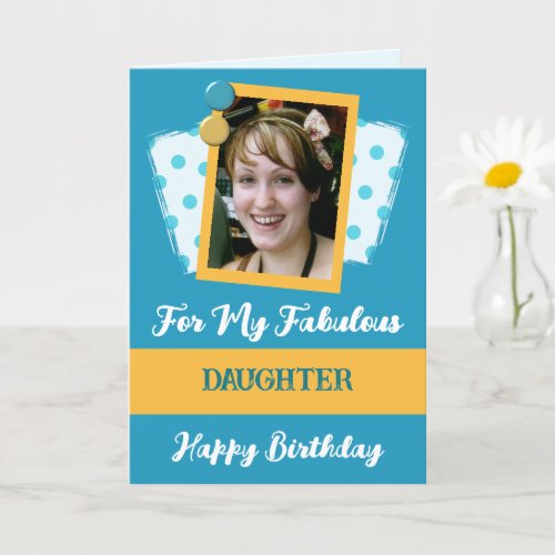 Fabulous daughter photo name blue yellow birthday