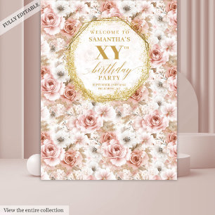 Fabulous Dusty Pink Ivory Gold Photo Booth Tapestry