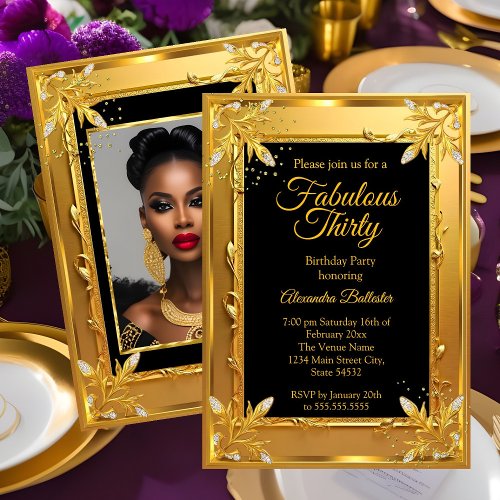 Fabulous Elegant Birthday Photo Gold Black Jewels