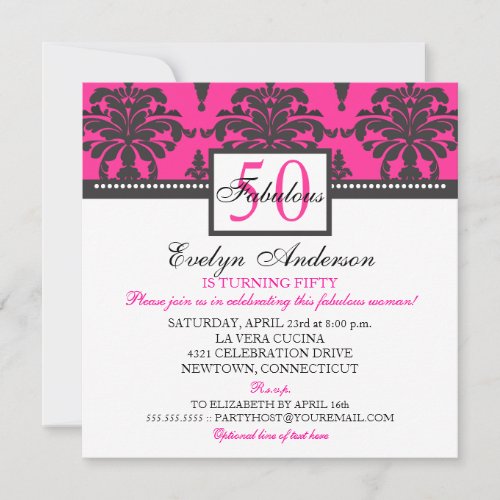 Fabulous &amp; Elegant Woman Birthday Party Invitation