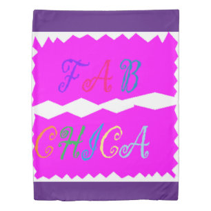 Fabulous Fab Chica vibrant vivid text design Duvet Cover