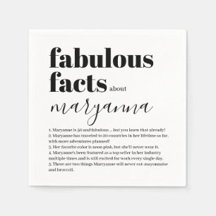 Fabulous Facts Custom Birthday Napkins
