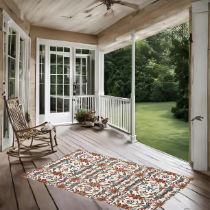  Fabulous Fall and Blue 6'x 4' Outdoor Area Rug