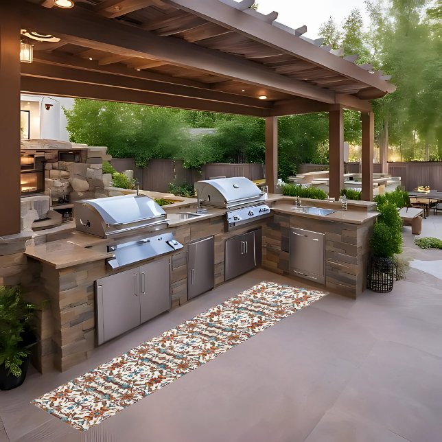  Fabulous Fall and Blue 8'x 2.5' Outdoor Runner (Creator Uploaded)