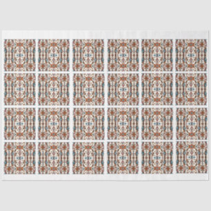 Fabulous Fall and Blue Tiled Decoupage Tissue Paper