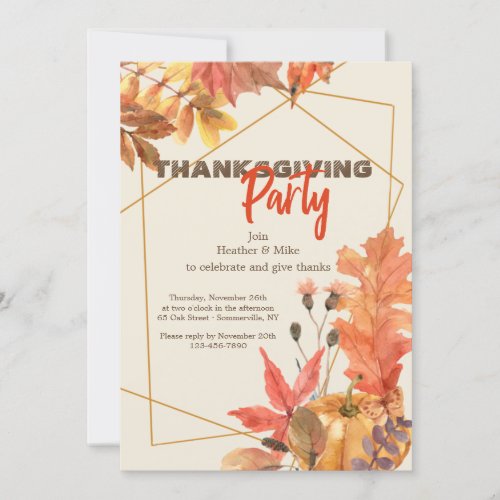 Fabulous Fall Thanksgiving Invitation