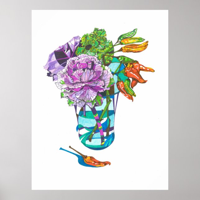 Fabulous Fall Vegetal Bouquet Poster (Front)