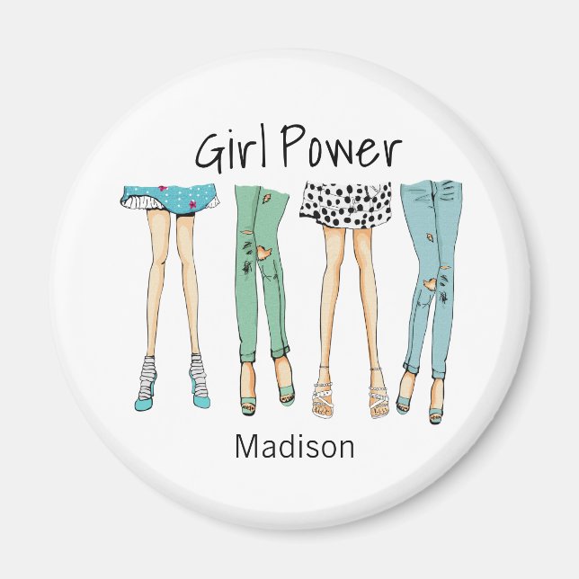 Fabulous Feet "Girl Power" Magnet (Front)