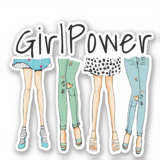 Fabulous Feet "Girl Power" Sticker (Front)