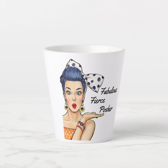 Fabulous Fierce Posher - Poshmark Latte Mug (Front)