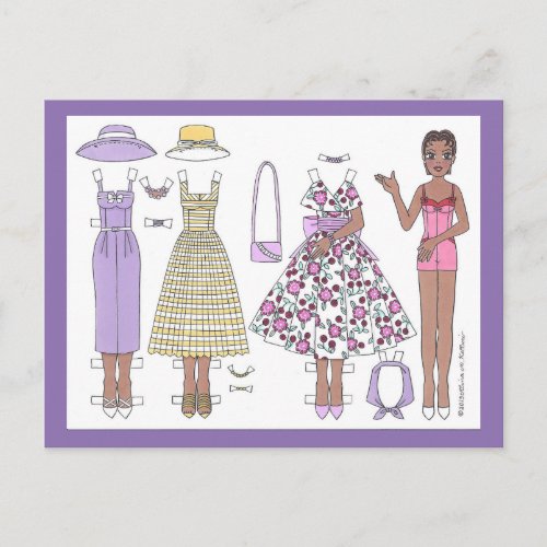 Fabulous Fifties Alicia Paper Doll Postcard