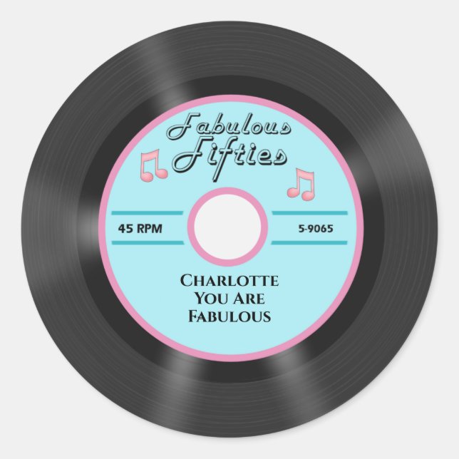 Fabulous Fifties Classic Round Sticker (Front)
