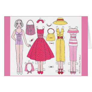 Fabulous Fifties: Marilyn Paper Doll Blank Card