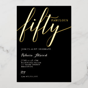 Fabulous Fifty BIrthday Foil Invitation