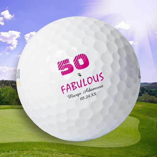 Fabulous Fifty Birthday Hers Personalized Golf Balls (Creator Uploaded)