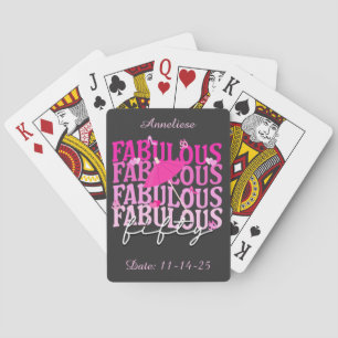 Fabulous Fifty Cocktail Umbrella 50th Birthday Poker Cards