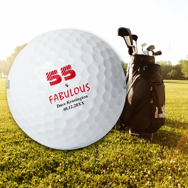 Fabulous Fifty Five Birthday Personalized Golf Balls (Creator Uploaded)