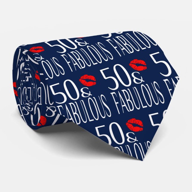 Fabulous Fifty Red Lips Neck Tie (Rolled)