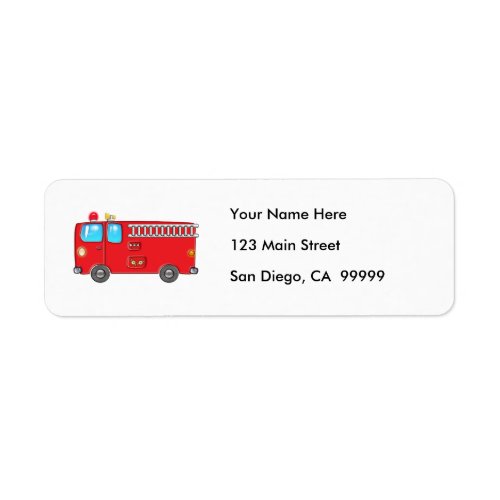 Fabulous Firetruck Label