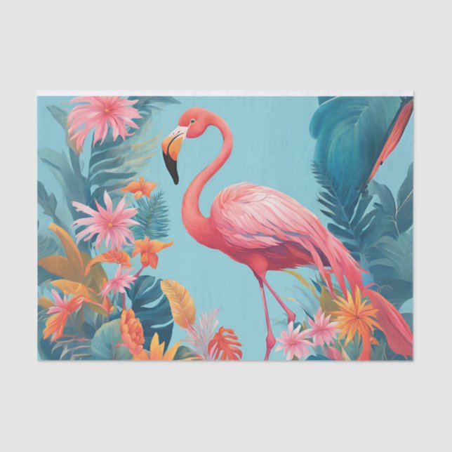 Fabulous Flamingo Decoupage Tissue Paper (Front)