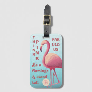 Fabulous Flamingo Painting with Quotes Luggage Tag