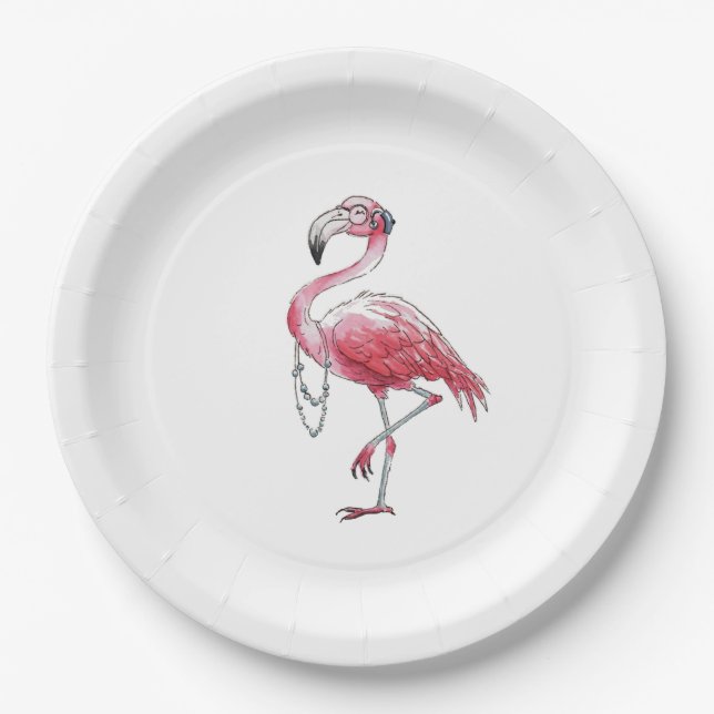 Fabulous Flamingo Paper Plates (Front)