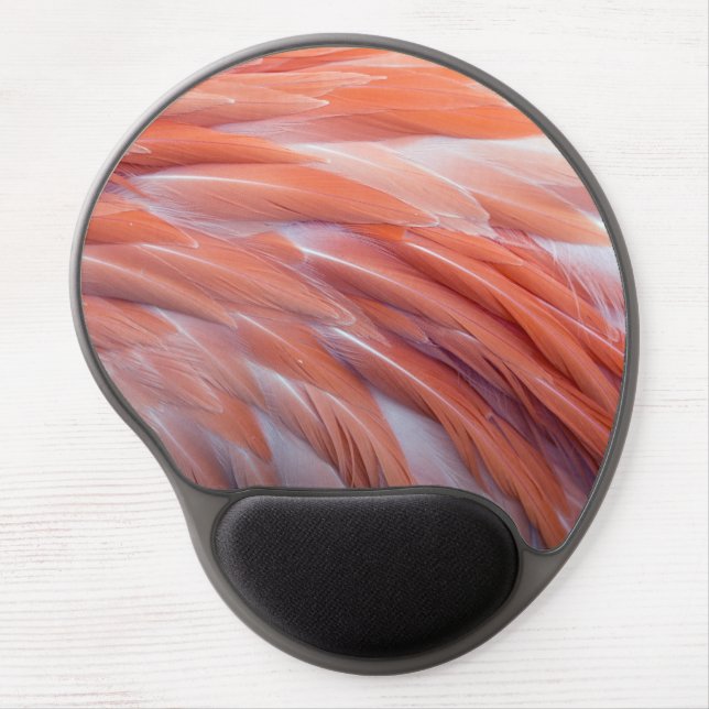 Fabulous Flamingo Pink Feather Gel Mousepad (Front)