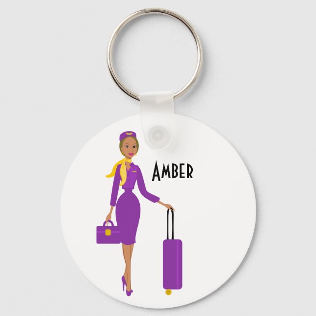 Fabulous Flight Attendant Keychain (Front)