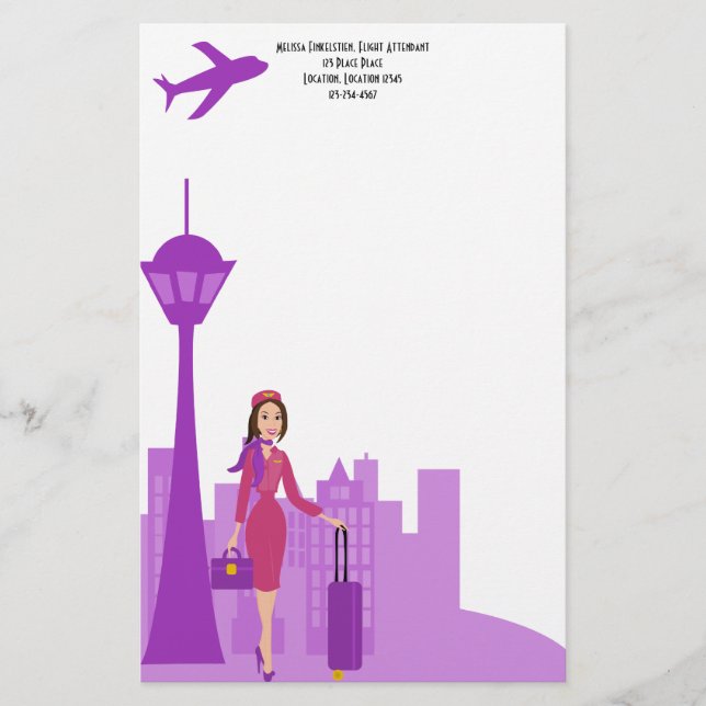 Fabulous Flight Attendant Stationery (Front)