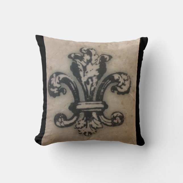 Fabulous Floating Fleur de Lis Throw Pillow (Front)