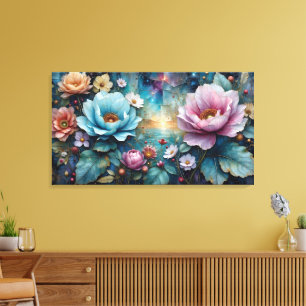 Fabulous Floral Colorful Sunrise Canvas Print