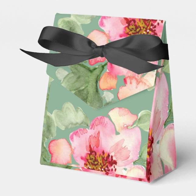 Fabulous Florals Garden Party Bridal Shower Favor Boxes (Front Side)