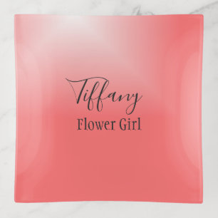 Fabulous Flower Girl Pink Ombre Trinket Tray