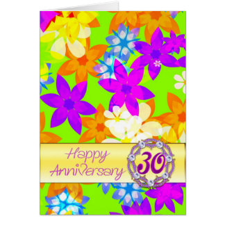 Fabulous flowers 30th anniversary for spouse card