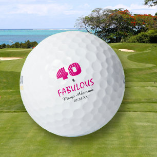 Fabulous Forty Birthday Hers Personalized Golf Balls