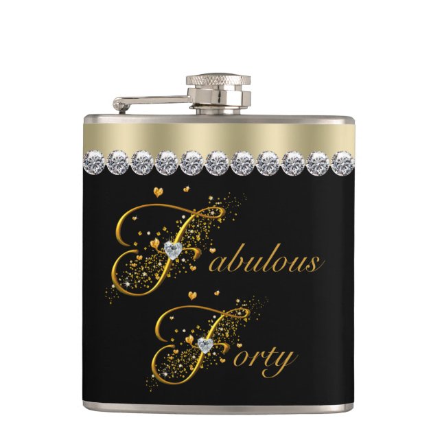 Fabulous Forty Birthday Hip Flask (Front)