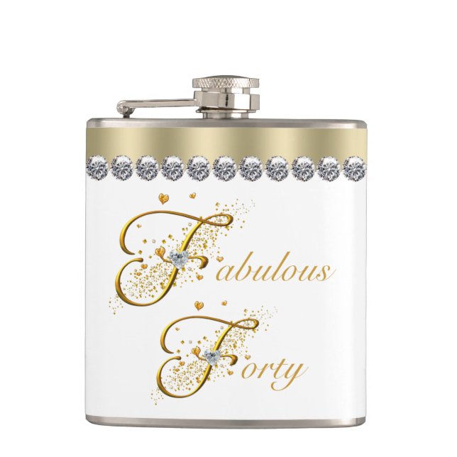 Fabulous Forty Birthday Hip Flask (Front)