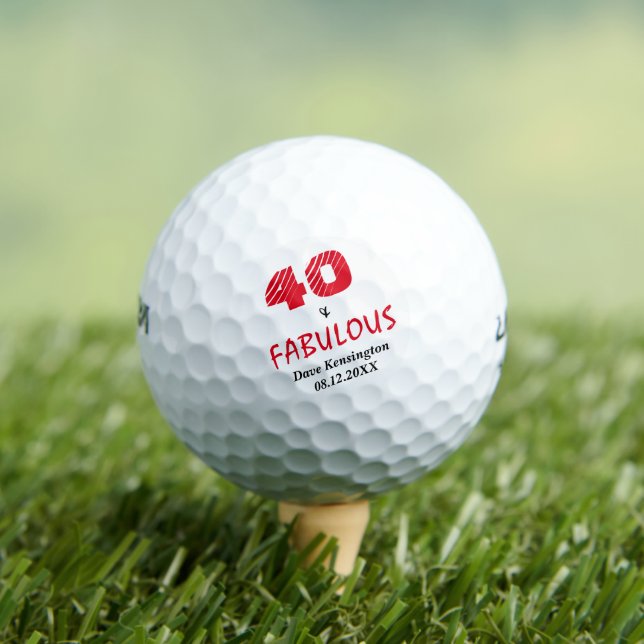 Fabulous Forty Birthday Personalized Golf Balls (Insitu Tee)
