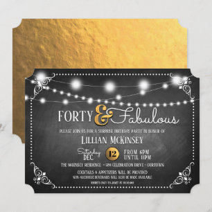 Fabulous Forty Surprise Birthday Party Invitation