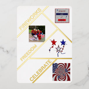 "Fabulous Fourth Wishes" flat Foil card