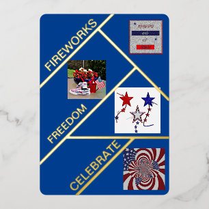 "Fabulous Fourth Wishes" flat Foil card