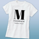 Fabulous Friend Monogram Name T-Shirt<br><div class="desc">Modern typography minimalist monogram name design which can be changed to personalize. Ideal for the friends of the bride at the Bridal Shower or Bachelorette party,  or as a fun wedding party favor or gift.</div>