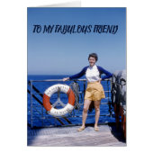 Fabulous Friend Retro Birthday Lady Nautical (Front)