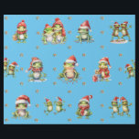 Fabulous Frogs Christmas Holiday on Blue Wrapping Paper<br><div class="desc">Fun frogs holiday wrapping paper will entertain and delight anyone you gift it to! Amusing, quality wrapping paper will be your favorite. Look for our amazing Frog Rock Band set of three flat sheets and rolled wrapping papers to match! Plus, any animal-themed products sold from the Paws Charming shop help...</div>