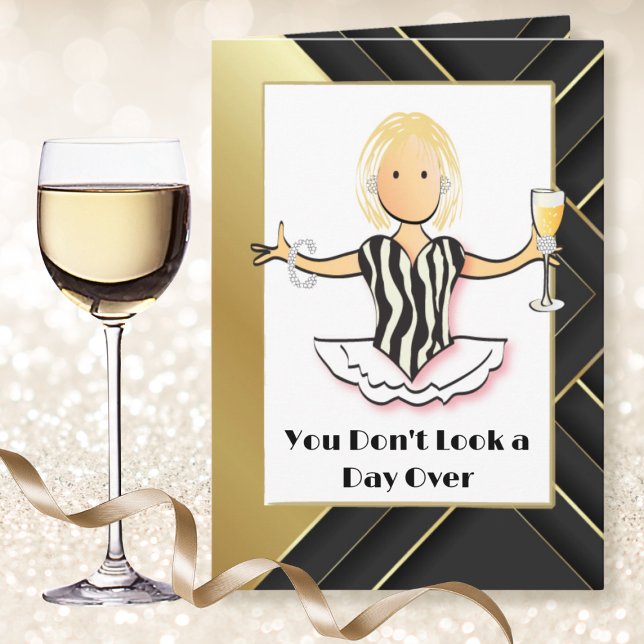 Fabulous Funny Glamorous Gold Modern Birthday Card (Creator Uploaded)